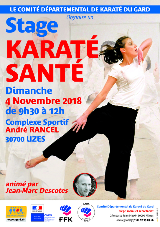 Affiche Stage Karaté Santé Comité Départemental du Gard Karaté